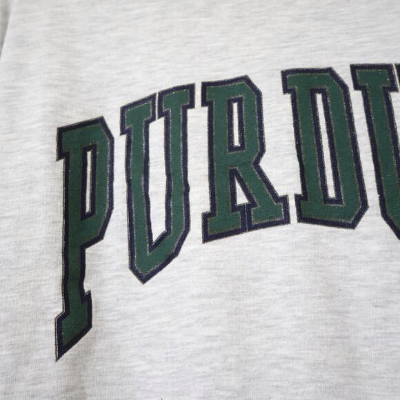 Vintage Only Cotton Purdue Spellout Gray Crewneck Sweatshirt XL College Preppy - Picture 2 of 10